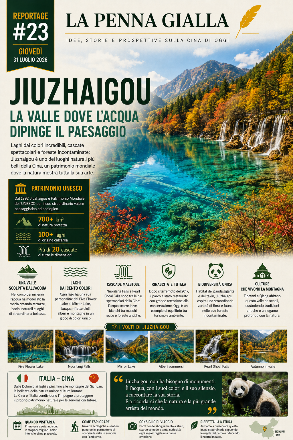 Jiuzhaigou: la valle dove l'acqua dipinge il paesaggio